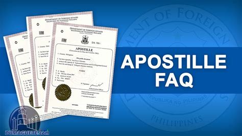 Apostille Frequently Asked Questions .